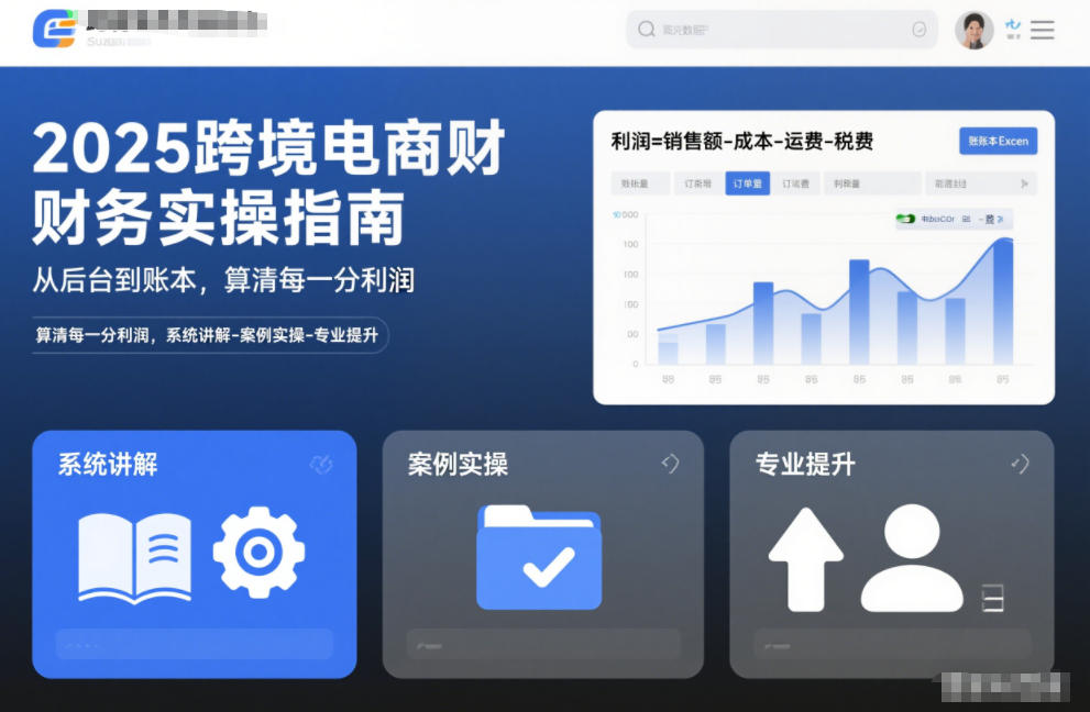 2025跨境电商财务实操指南，从后台到账本，算清每一分利润，系统讲解-案例实操-专业提升