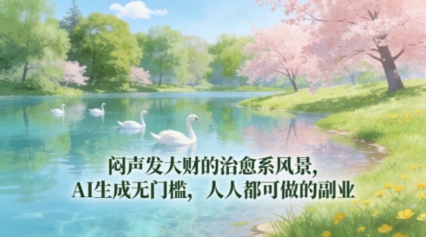闷声发大财的治愈系风景，AI生成无门槛，人人都可做的副业-智云网