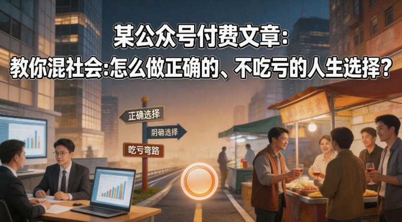某公众号付费文章：教你混社会：怎么做正确的、不吃亏的人生选择？-智云网
