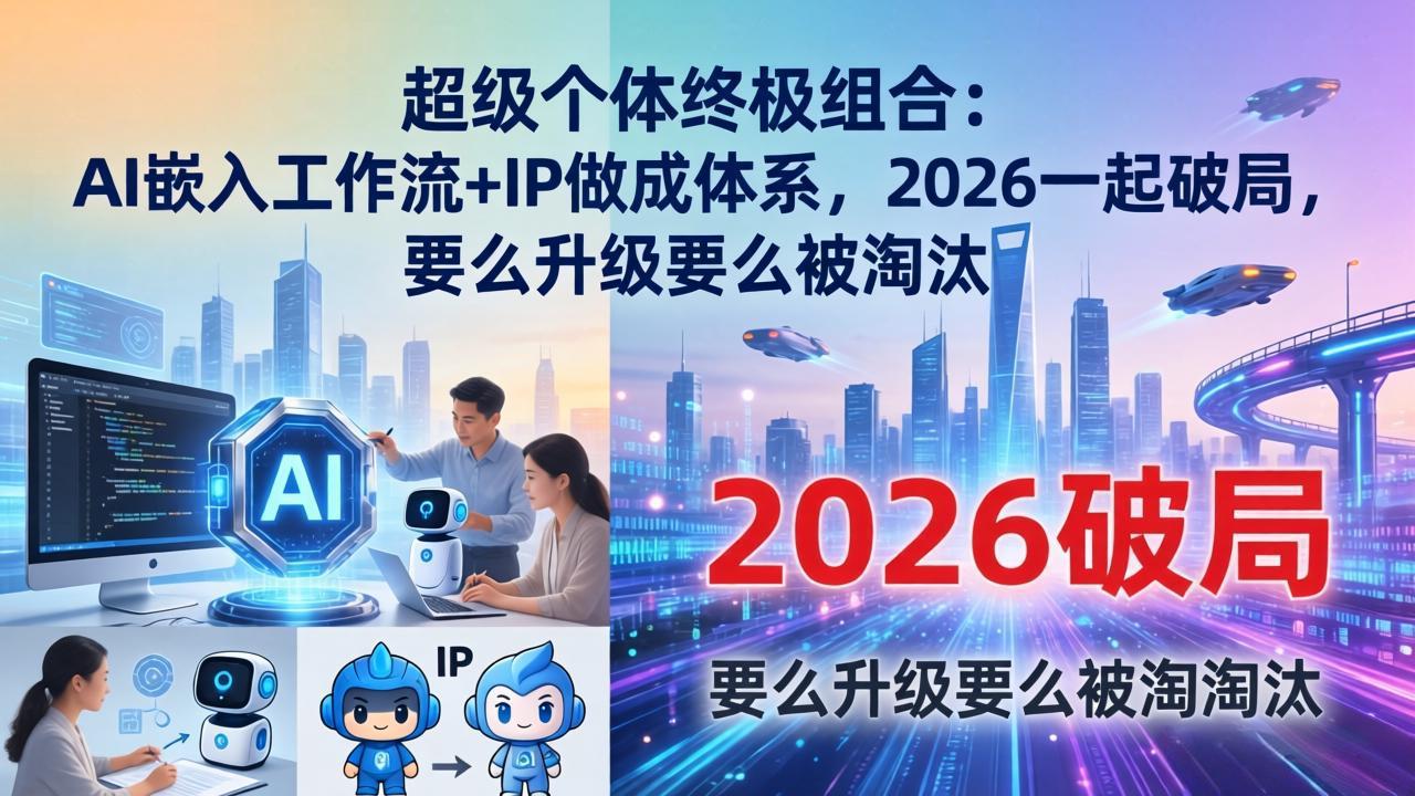 超级个体终极组合：AI嵌入工作流+IP做成体系，2026一起破局，要么升级要么被淘汰-智云网