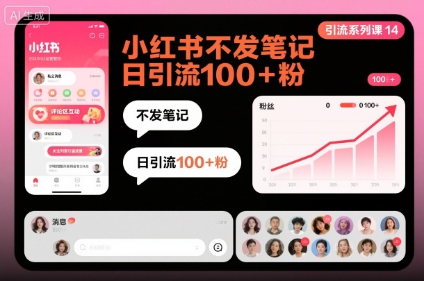 引流系列课14：小红书不发笔记日引流100+粉
