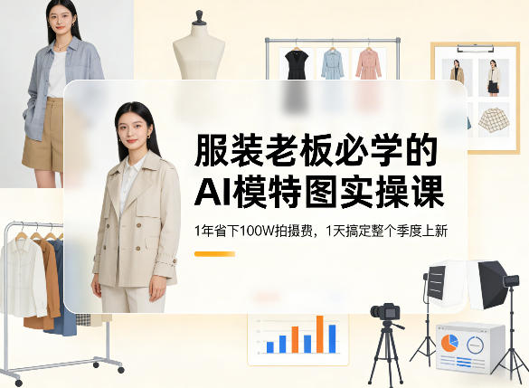 服装老板必学的AI模特图实操课，1年省下100W拍摄费，1天搞定整个季度上新-智云网