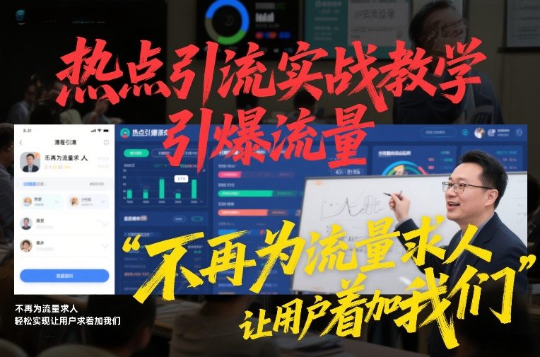 热点引流实战教学，引爆流量，不再为流量求人，轻松实现让用户求着加我们-智云网