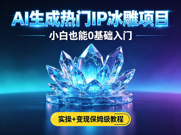 AI生成热门ip冰雕项目，小白也能0基础入门，实操+变现保姆级教程-智云网