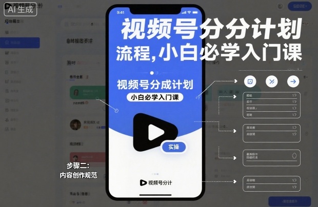 视频号分成计划实操流程，小白必学入门课-智云网