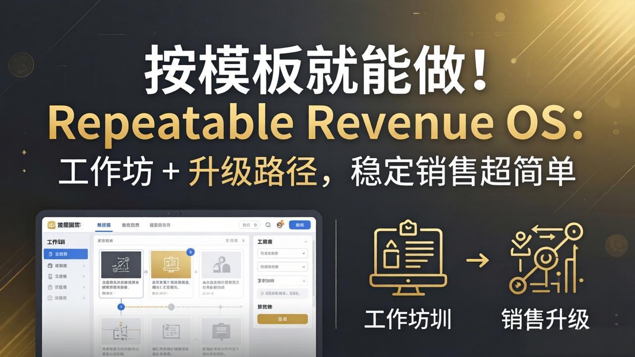 按模板就能做！Repeatable Revenue OS：工作坊 + 升级路径，稳定销售超简单-智云网