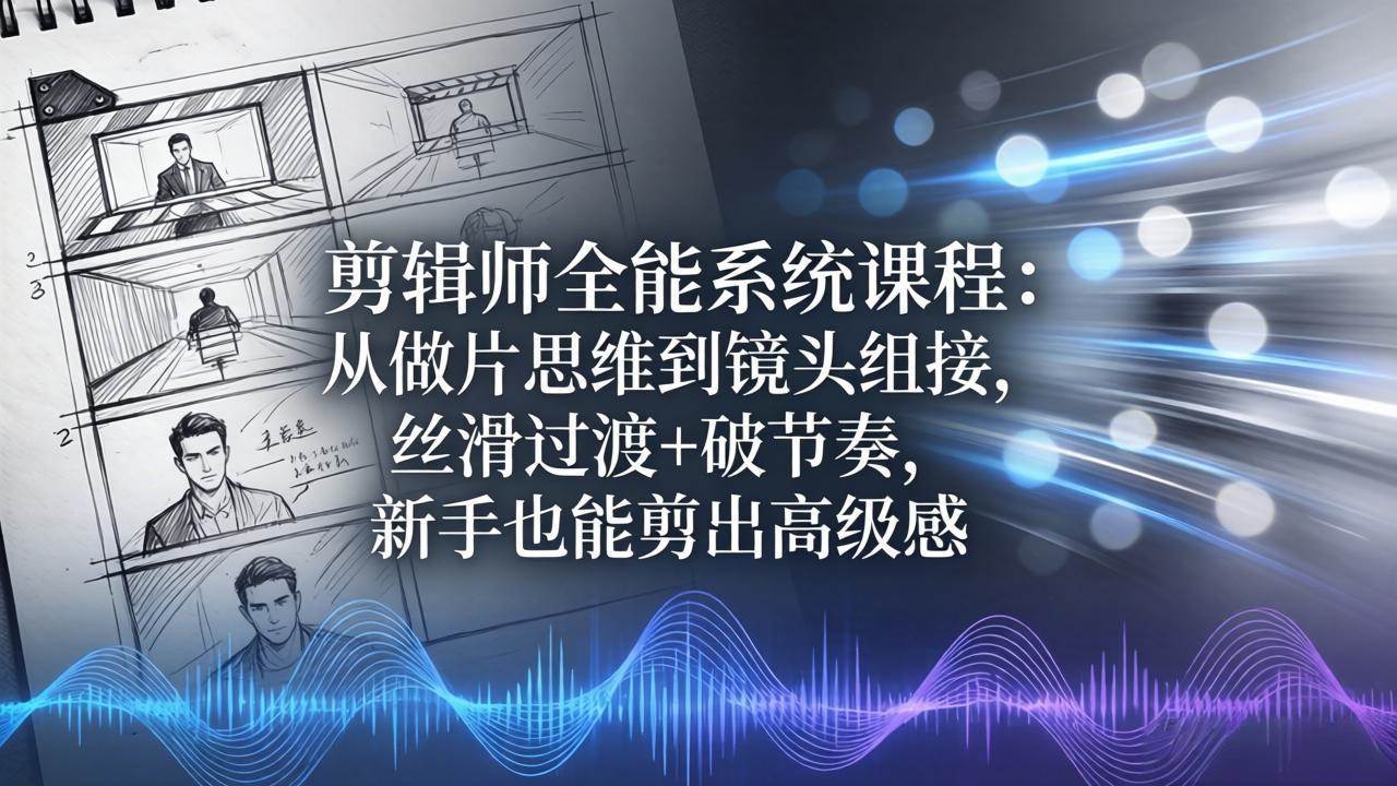 （18260期）剪辑师全能系统课程：从做片思维到镜头组接，丝滑过渡+破节奏，新手也能剪出高级感-智云网