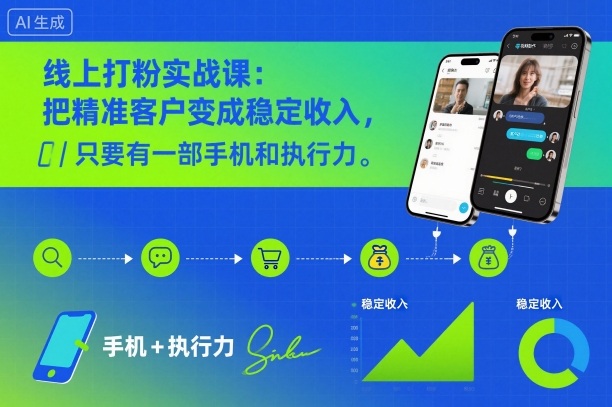 线上打粉实战课：把精准客户变成稳定收入，只要有一部手机和执行力-智云网