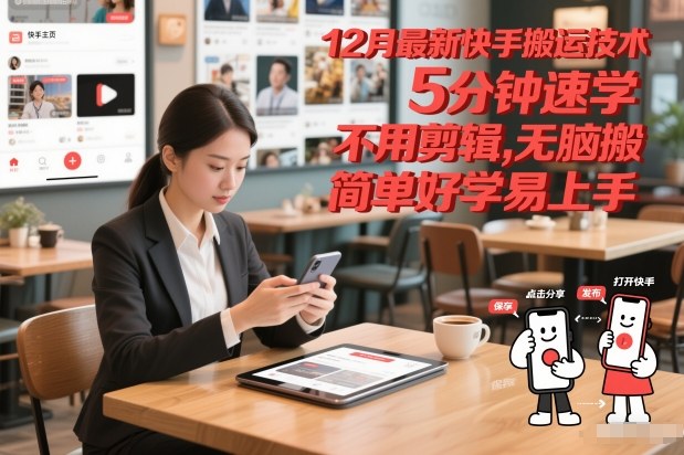 12月最新快手搬运技术，5分钟速学，不用剪辑无脑搬，简单好学易上手-智云网