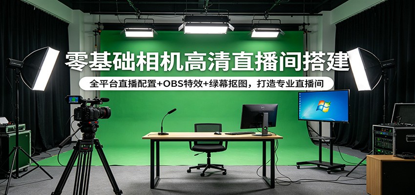 零基础相机高清直播间搭建：全平台直播配置+OBS特效+绿幕抠图，打造专业直播间-智云网
