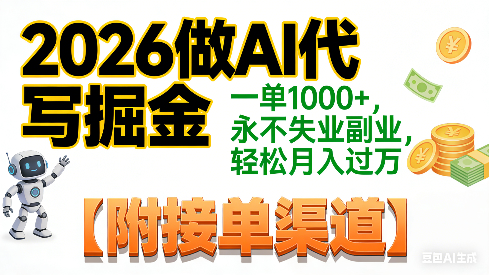 2026做AI代写掘金，一单1000+，永不失业副业，轻松月入过万,【附接单渠道】-智云网
