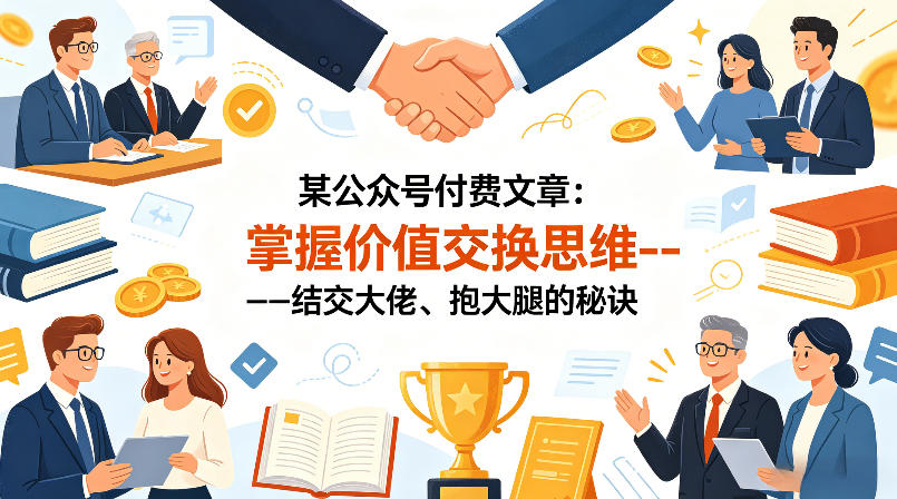 某公众号付费文章：掌握价值交换思维—-结交大佬、抱大腿的秘诀-智云网