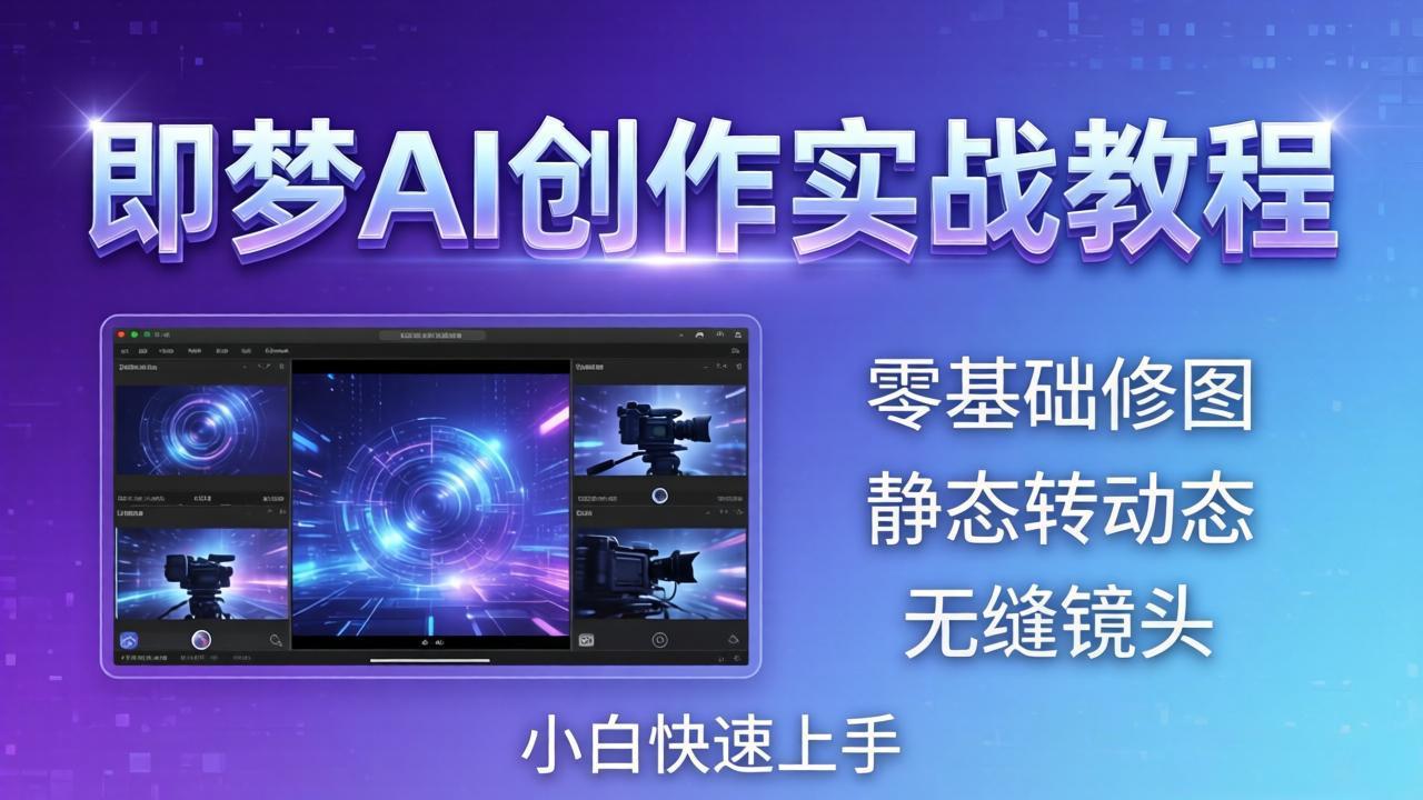 即梦AI创作实战教程，从零基础修图到AI导演，实战教学静态转动态+无缝镜头，小白快速上手-智云网