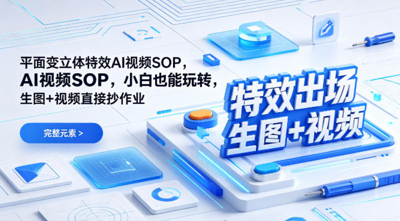 （特效出场）平面变立体特效AI视频SOP，小白也能玩转，生图+视频直接抄作业-智云网