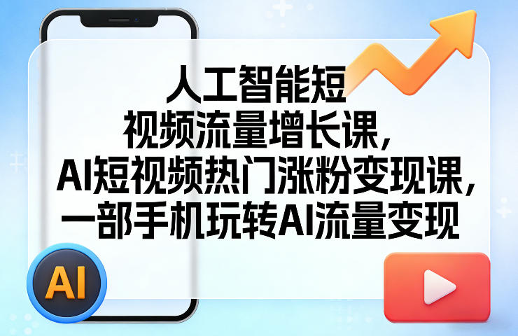 人工智能短视频流量增长课，AI短视频热门涨粉变现课，一部手机玩转AI流量变现-智云网