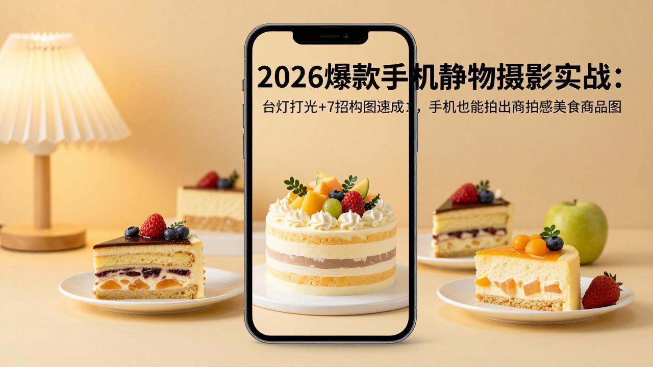 2026爆款手机静物摄影实战：台灯打光+7招构图速成，手机也能拍出商拍感美食商品图-智云网