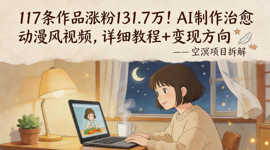 117条作品涨粉131.7W！AI制作治愈动漫风视频，详细教程+变现方向-智云网