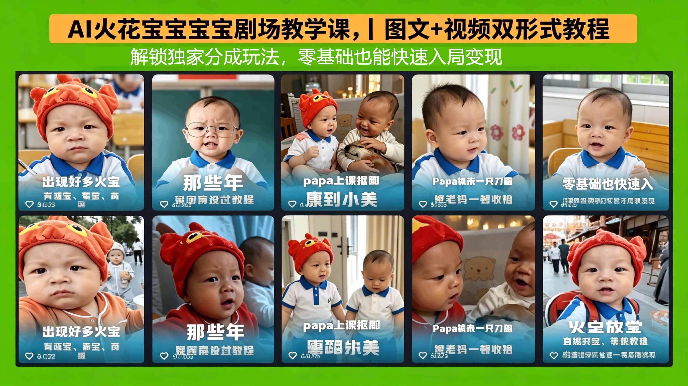 AI火花宝宝宝宝剧场教学课，图文+视频双形式教程，解锁独家分成玩法，零基础也能快速入局变现-智云网