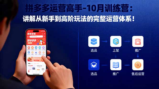拼多多运营高手-10月训练营：讲解从新手到高阶玩法的完整运营体系！-智云网