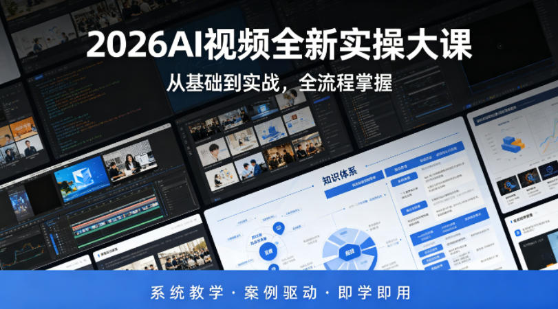 2026AI视频全新实操大课，从基础到实战，全流程掌握，系统教学·案例驱动·即学即用-智云网