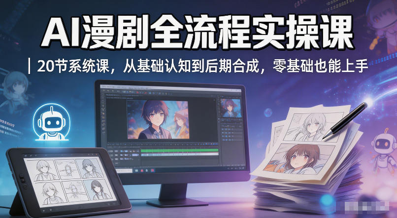 AI漫剧全流程实操课｜20节系统课，从基础认知到后期合成，零基础也能上手-智云网