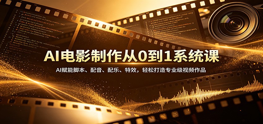 AI电影制作从0到1系统课：AI赋能脚本、配音、配乐、特效，轻松打造专业级视频作品-智云网