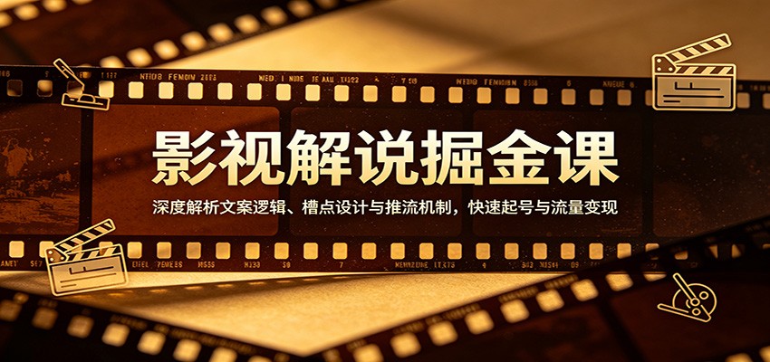 影视解说掘金课：深度解析文案逻辑、槽点设计与推流机制，快速起号与流量变现-智云网