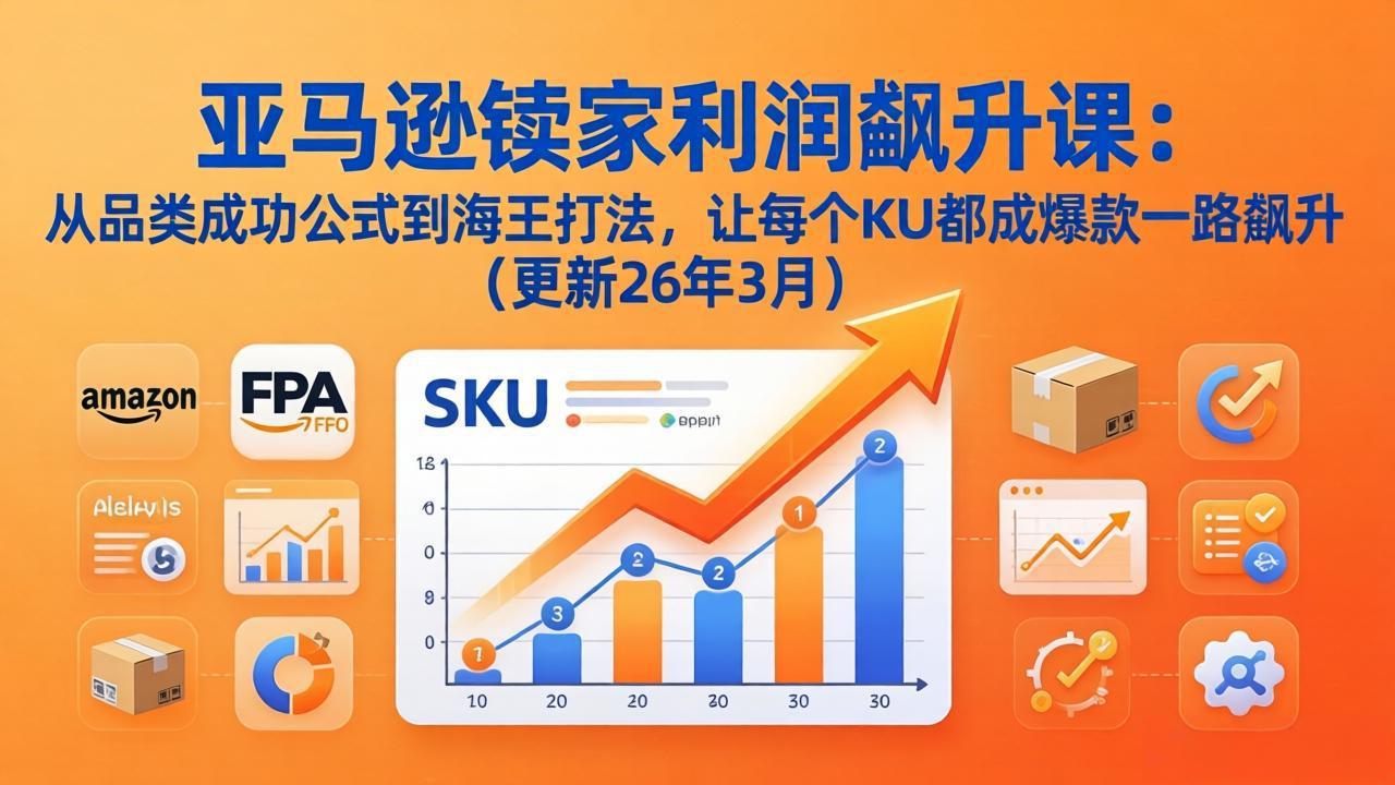 亚马逊卖家利润飙升课：从品类成功公式到海王打法，让每个SKU都成爆款一路飙升(更新26年3月-智云网