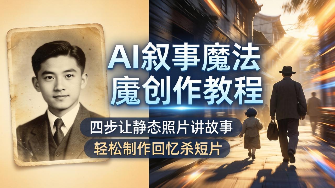 AI叙事魔法创作教程，四步让静态照片讲故事，老照片修复加动态特效，轻松制作回忆杀短片-智云网