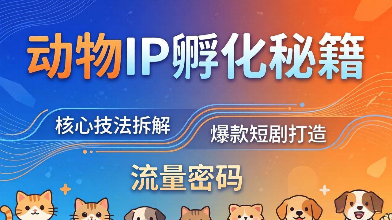 （18207期）动物IP孵化全套秘籍，三大核心技法拆解，打造爆款萌宠短剧，轻松拿捏赛道流量密码-智云网