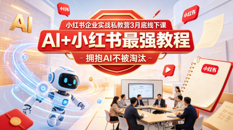 小红书企业实战私教营3月底线下课，AI+小红书最强教程，拥抱AI不被淘汰-智云网