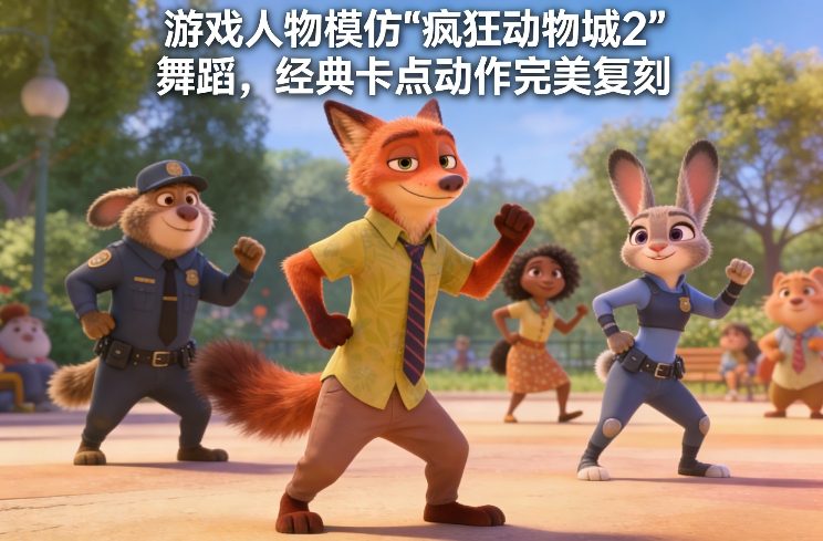 游戏人物模仿“疯狂动物城2”舞蹈，经典卡点动作完美复刻-智云网