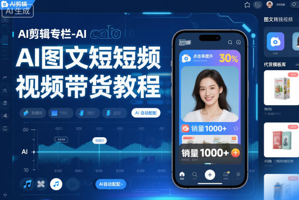 AI剪辑专栏-AI图文短视频带货教程