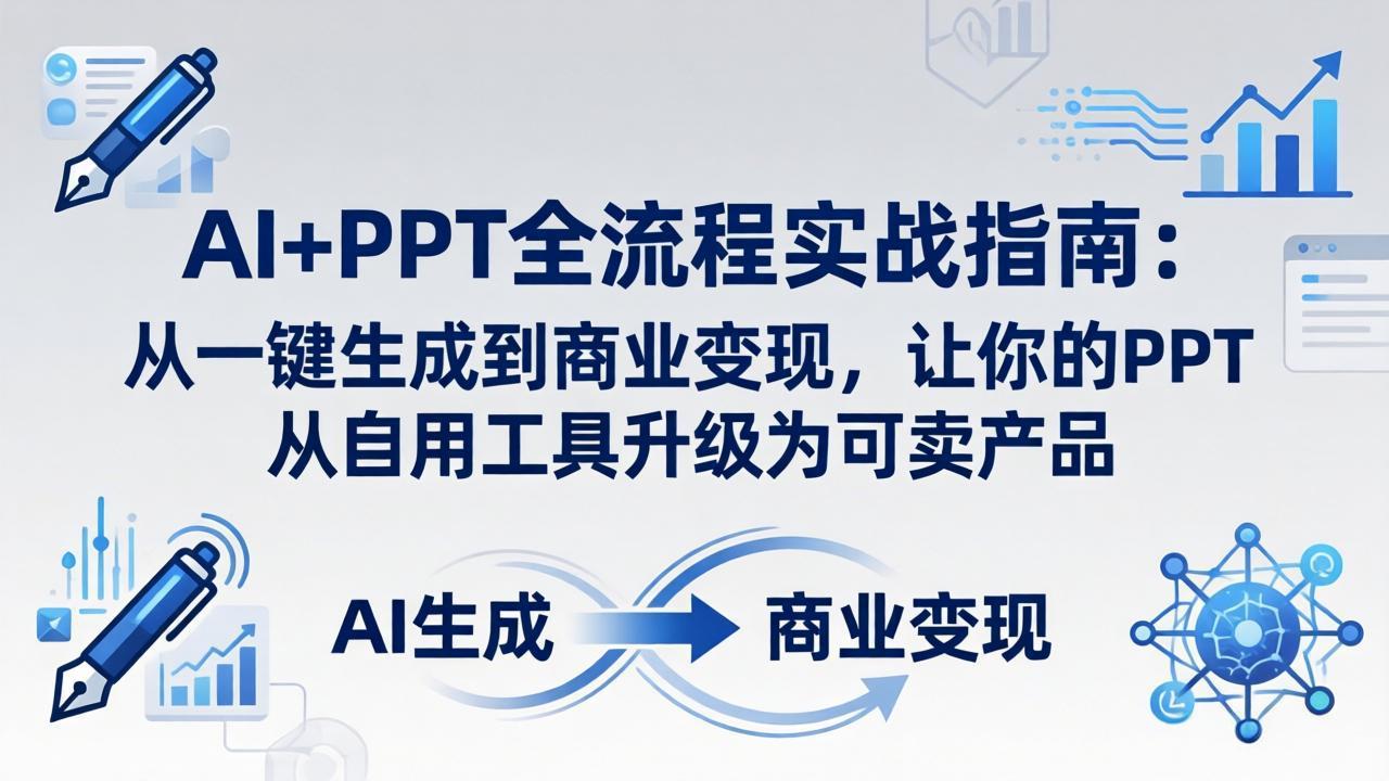 AI+PPT全流程实战指南-更新4月21：从一键生成到商业变现，让你的PPT从自用工具升级为可卖产品-智云网